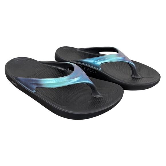 Oofos OOmega OOlala Luxe Sandal in Atlantis Women’s 10 Comfort Recovery Beach - Picture 3 of 14